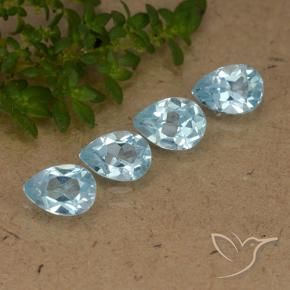 2.16 ctw Blue Topaz Stones, Natural Topaz in Pear Facet Shape for Sale
