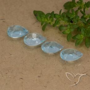 Topaz Gemstones in 6 x 4.4 mm Size for Sale, Topaz Stones in Sky Blue Color