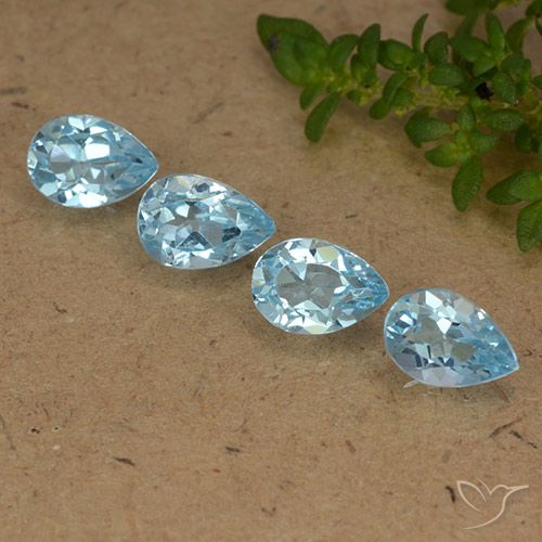 2.30ctw Natural Sky Blue Topaz, Pear Shape, VVS-VS