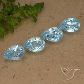 2.30 ctw Blue Topaz Stones, Natural Topaz in Pear Facet Shape for Sale