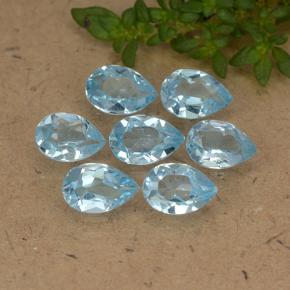 Baby Blue Topaz Gem - 0.5ct Pear Facet (ID: 488443)
