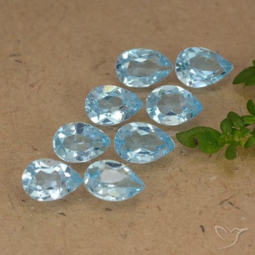3.97ctw Natural Sky Blue Topaz, Pear Shape, VVS-VS