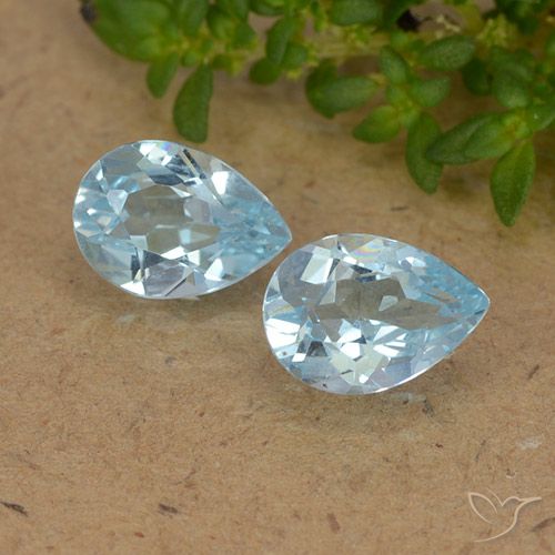 1.55 ct Sky Blue Topaz, 6.9 x 4.9 mm Pear Cut From Brazil, Photo A