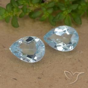 1.62 ctw Blue Topaz Stones, Natural Topaz in Pear Facet Shape for Sale