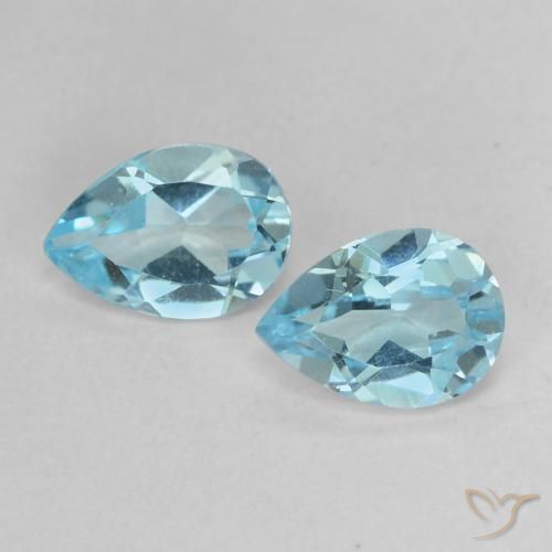 1.65ctw Natural Sky Blue Topaz, Pear Shape, VVS-VS