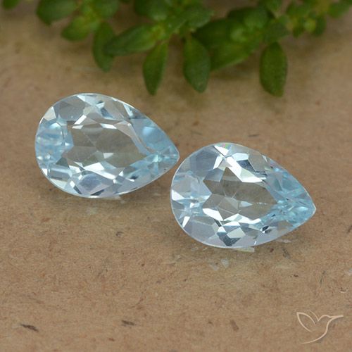 1.54 ct Sky Blue Topaz, 7.1 x 5.1 mm Pear Cut From Brazil, Photo A