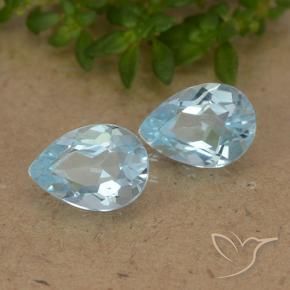 1.54 ctw Blue Topaz Stones, Natural Topaz in Pear Facet Shape for Sale