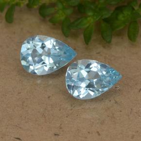 Cyan Blue Топаз Камень - 0.8ct Фасетная Груша (ID: 488456)