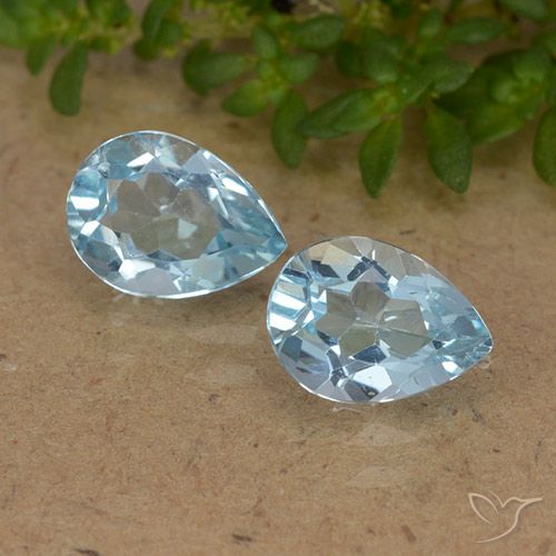 1.82 ct Loose Sky Blue Topaz, 7.1 x 5.1 mm Pear Cut From Brazil, Photo A