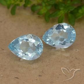 1.82 ctw Blue Topaz Stones, Natural Topaz in Pear Facet Shape for Sale