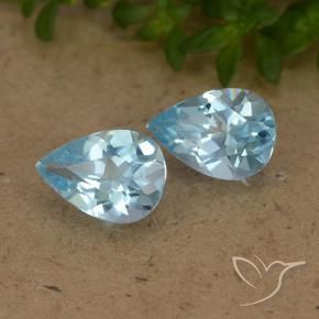 1.49 ctw Blue Topaz Stones, Natural Topaz in Pear Facet Shape for Sale