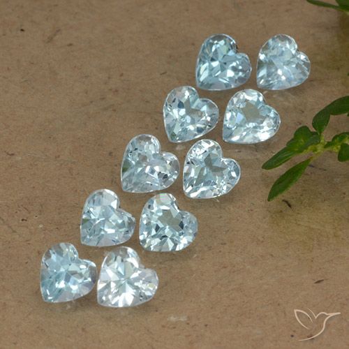 2.88ctw Natural Sky Blue Topaz, Heart, VS