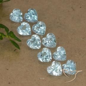 2.88 ctw Blue Topaz Stones, Natural Topaz in Heart Facet Shape for Sale