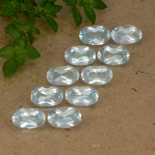 Light Aqua Blue Топаз Камень - 0.3ct Фасетный Овал (ID: 488467)