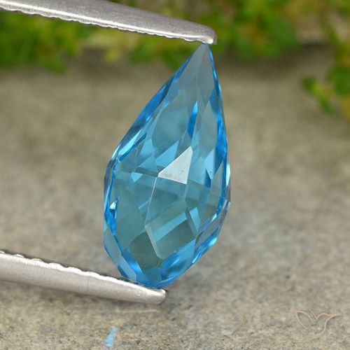2.66ct Natural Swiss Blue Topaz, Briolette, VVS-VS