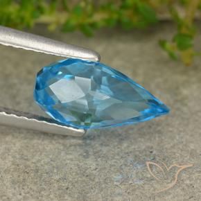 2.66 ct Blue Topaz Stone, Natural Topaz in Undrilled Briolette Teardrop Shape for Sale