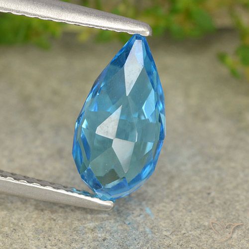2.72ct Natural Swiss Blue Topaz, Briolette, VS