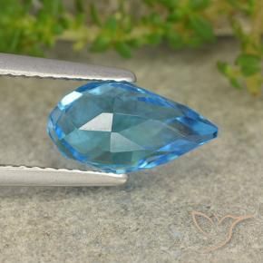 2.72 ct Blue Topaz Stone, Natural Topaz in Undrilled Briolette Teardrop Shape for Sale