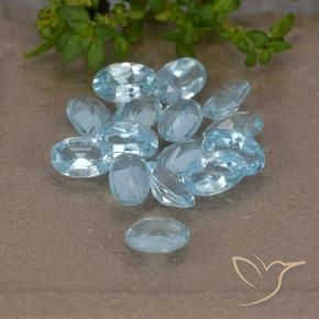 Topaz Gemstones in 4.8 x 3.3 mm Size for Sale, Topaz Stones in Sky Blue Color