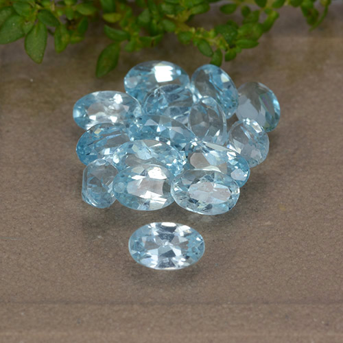 Небесно Голубой Топаз Камень - 0.3ct Фасетный Овал (ID: 489015)