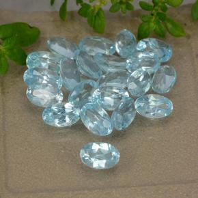 Baby Blue Топаз Камень - 0.3ct Фасетный Овал (ID: 489018)