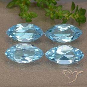 5.25 ctw Blue Topaz Stones, Natural Topaz in Marquise Facet Shape for Sale