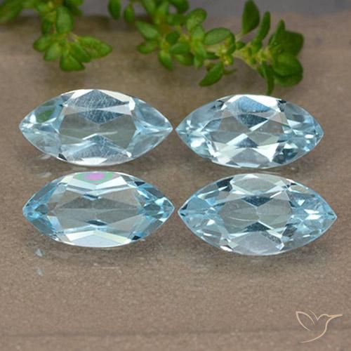 4.88 ctw Blue Topaz Stones, Natural Topaz in Marquise Facet Shape for Sale