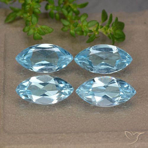 Sky Blue Topaz Gem - 1.2ct Marquise Facet (ID: 489026)