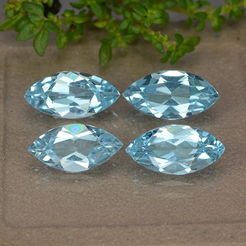 Azul claro Topacio Gema - 1.2ct Forma marquesa (ID: 489028)