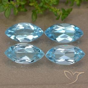5.60 ctw Blue Topaz Stones, Natural Topaz in Marquise Facet Shape for Sale