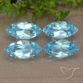 5.06 ctw Blue Topaz Stones, Natural Topaz in Marquise Facet Shape for Sale