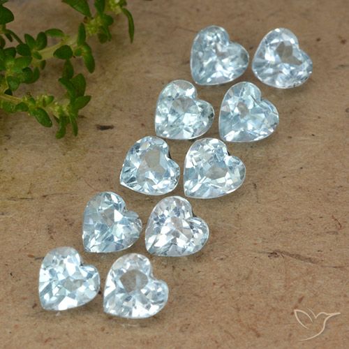 Himmerlblau Topas Edelstein - 0.3ct Herz facettiert (ID: 489052)