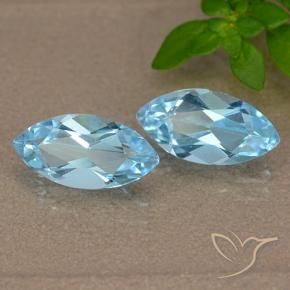 2.47 ctw Blue Topaz Stones, Natural Topaz in Marquise Facet Shape for Sale