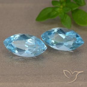 2.46 ctw Blue Topaz Stones, Natural Topaz in Marquise Facet Shape for Sale