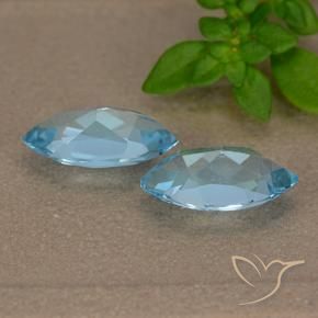 Topaz Gemstones in 9.9 x 5.1 mm Size for Sale, Topaz Stones in Swiss Blue Color