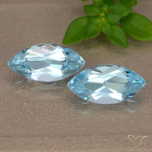 2.62 ct Sky Blue Topaz, 10.1 x 5.1 mm Marquise Cut From Brazil, Photo A