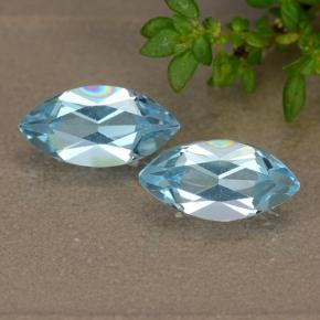 Celeste Topacio Gema - 1.3ct Forma marquesa (ID: 489086)