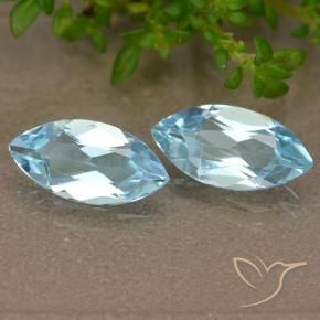 2.22 ctw Blue Topaz Stones, Natural Topaz in Marquise Facet Shape for Sale