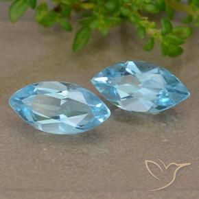 2.55 ctw Blue Topaz Stones, Natural Topaz in Marquise Facet Shape for Sale