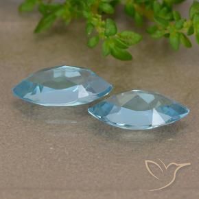 Topaz Gemstones in 10 x 5.1 mm Size for Sale, Topaz Stones in Swiss Blue Color