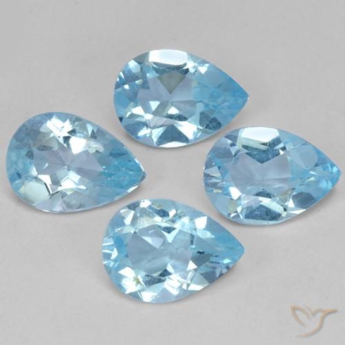 2.96ctw Natural Sky Blue Topaz, Pear Shape, VVS-VS
