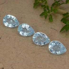 Light Blue Topaz Gem - 0.9ct Pear Facet (ID: 489199)
