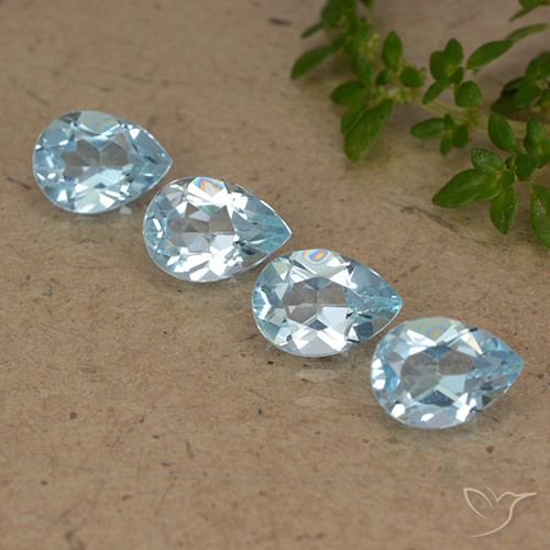 3.13ctw Natural Sky Blue Topaz, Pear Shape, VVS-VS