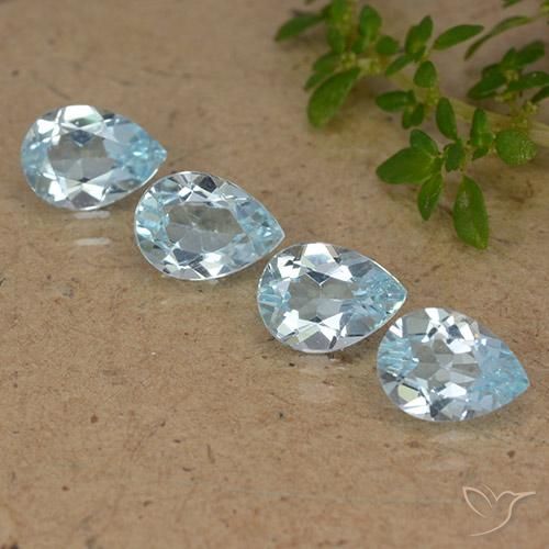 3.10ctw Natural Sky Blue Topaz, Pear Shape, VVS-VS