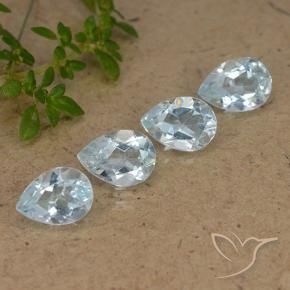 3.29 ctw Blue Topaz Stones, Natural Topaz in Pear Facet Shape for Sale