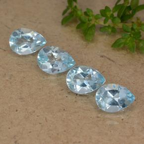 Celeste Topacio Gema - 0.8ct Corte en forma de pera (ID: 489205)