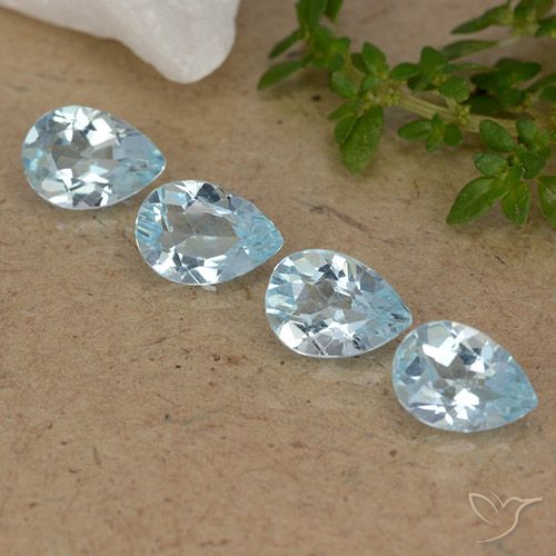 3.09ctw Natural Sky Blue Topaz, Pear Shape, VVS-VS