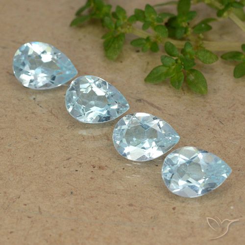 3.31ctw Natural Sky Blue Topaz, Pear Shape, VVS-VS