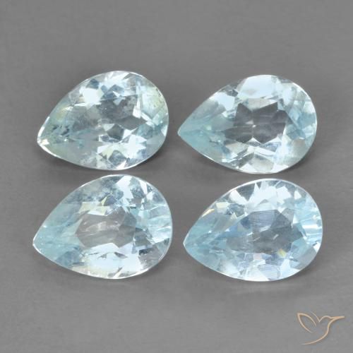 3.31 ctw Blue Topaz Stones, Natural Topaz in Pear Facet Shape for Sale