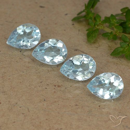 3.27ctw Natural Sky Blue Topaz, Pear Shape, VVS-VS